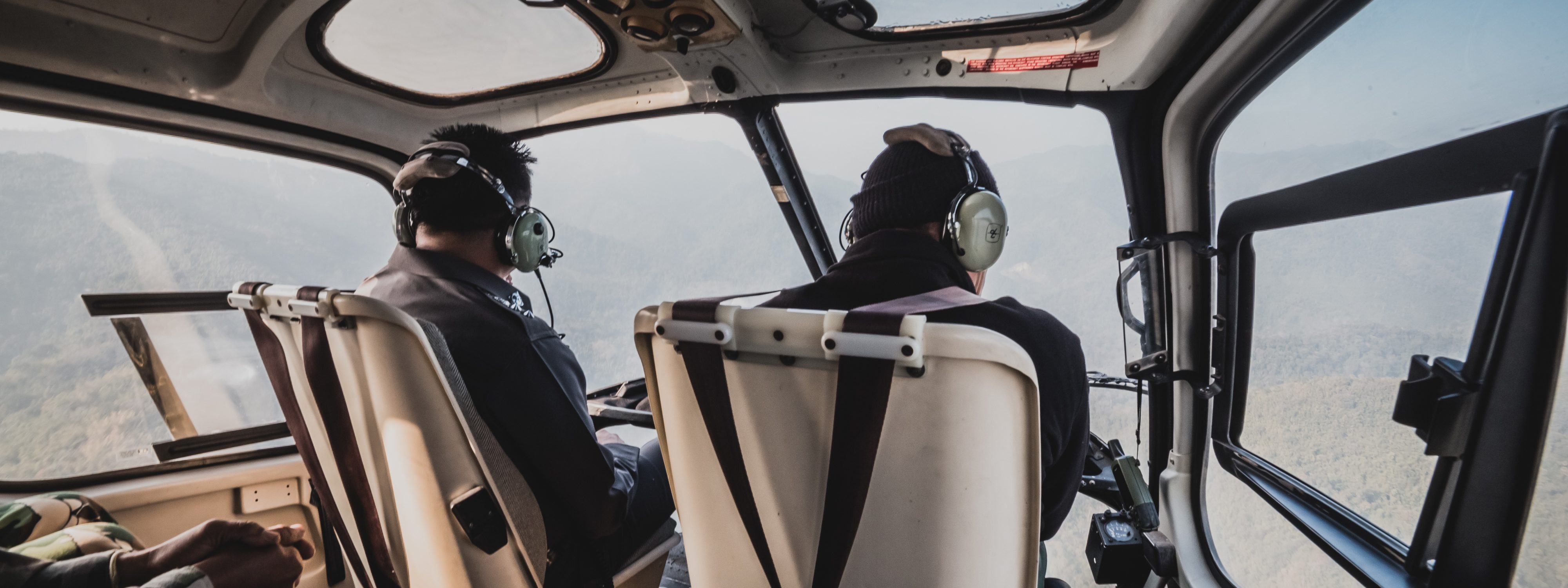 Pilot in helicopter